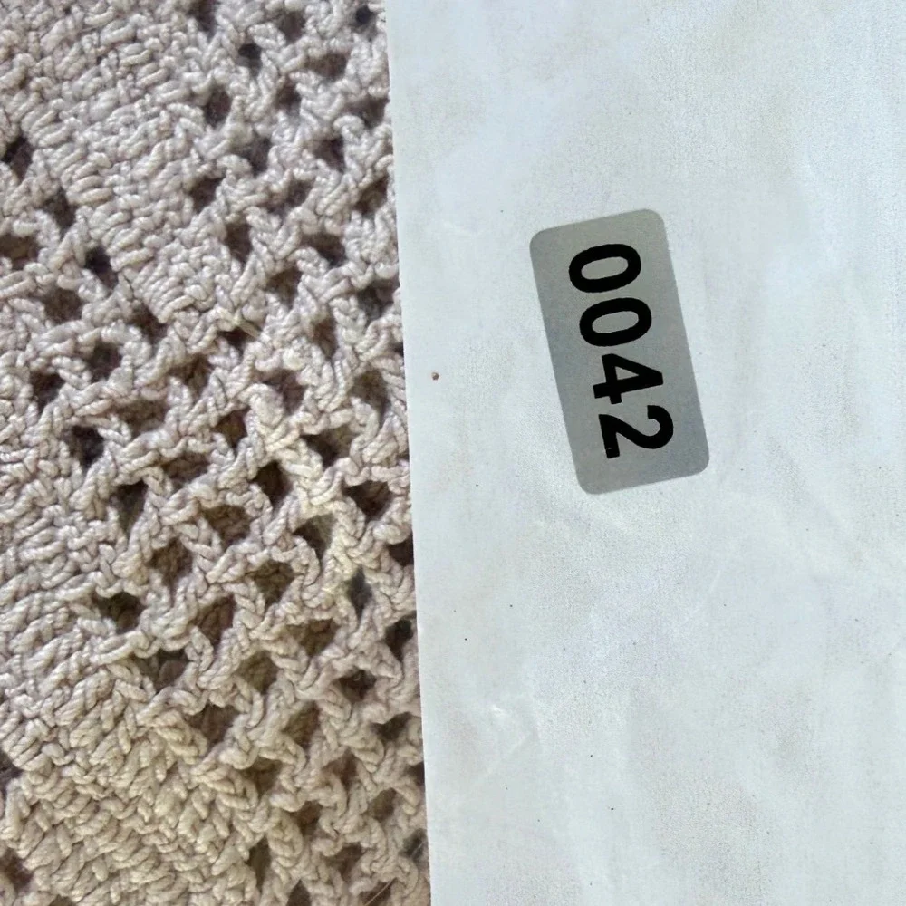Vintage Hand Crochet Filet Antimacassar Lace Doily Set Beige Floral 3 Pieces